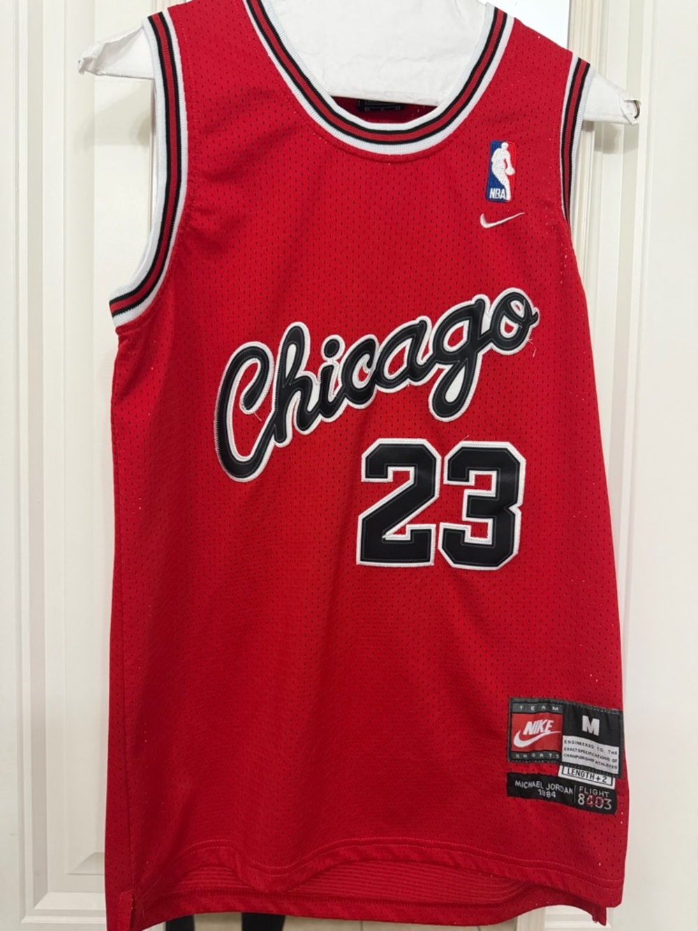 Nike Red Chicago 23 Basketball Jersey with Black & White Trim